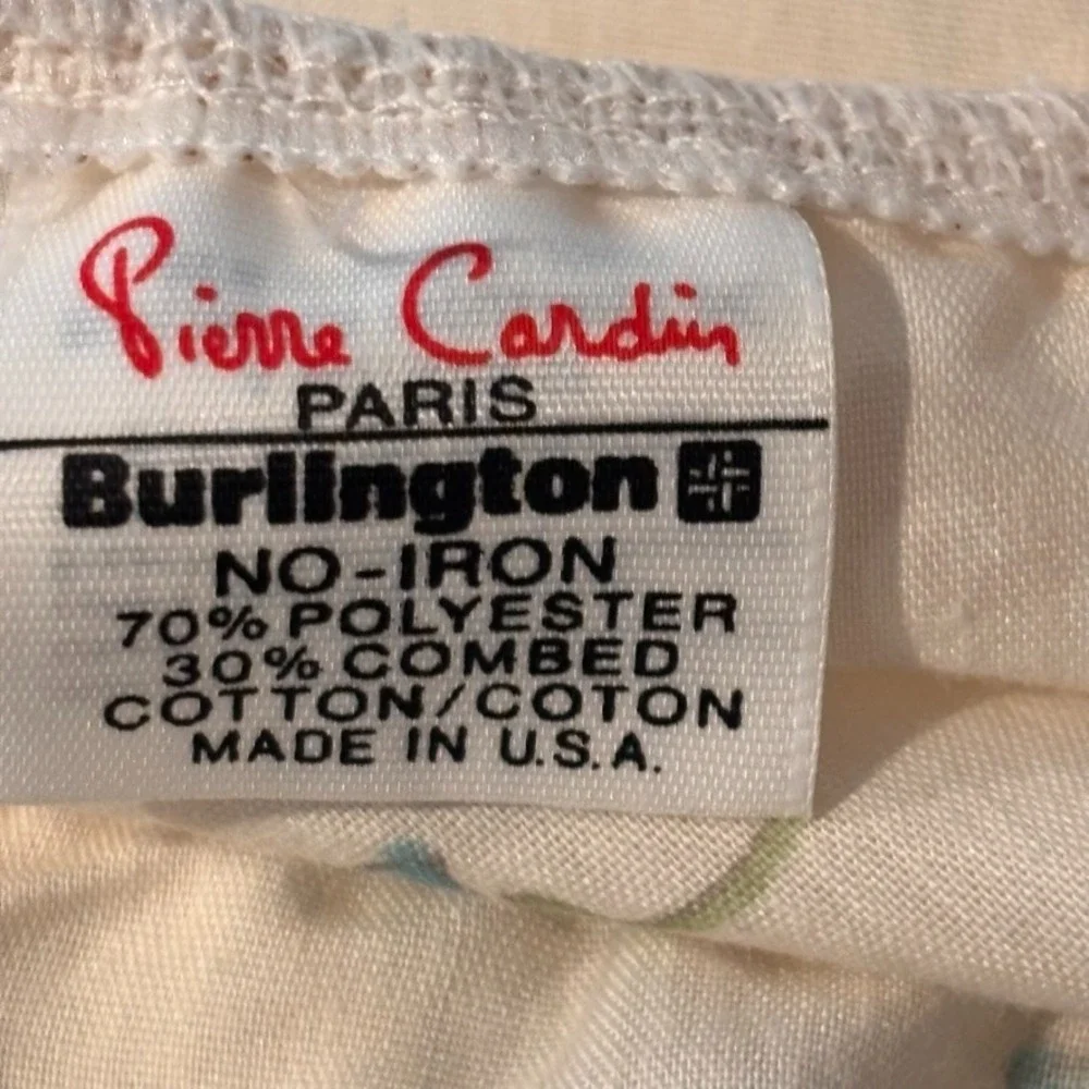 VTG Ruffled Floral Pierre Cardin Burlington Standard Pillow Cases & Full Sheet